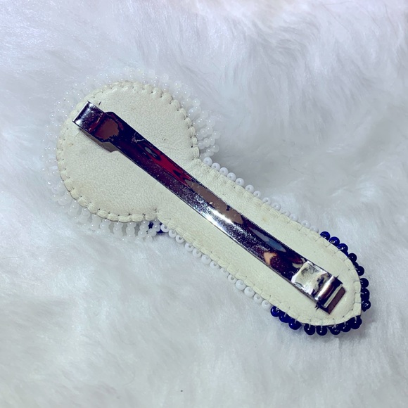 💝 Native American Beaded Hair Clip Barrette Handmade - Picture 2 of 3